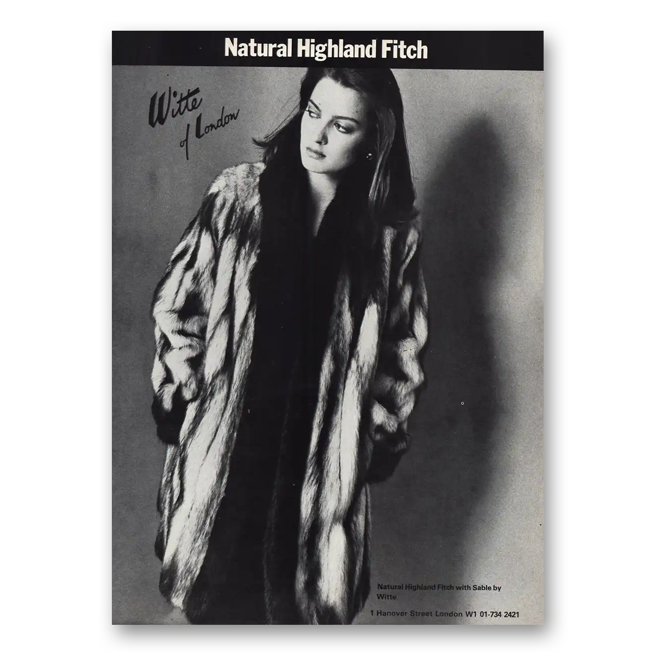 1982 Witte of London Natural Highland Fitch Vintage Magazine Print Ad