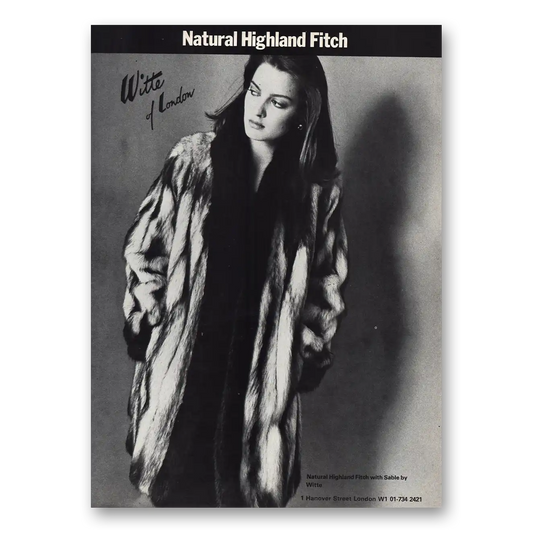 1982 Witte of London Natural Highland Fitch Vintage Magazine Print Ad