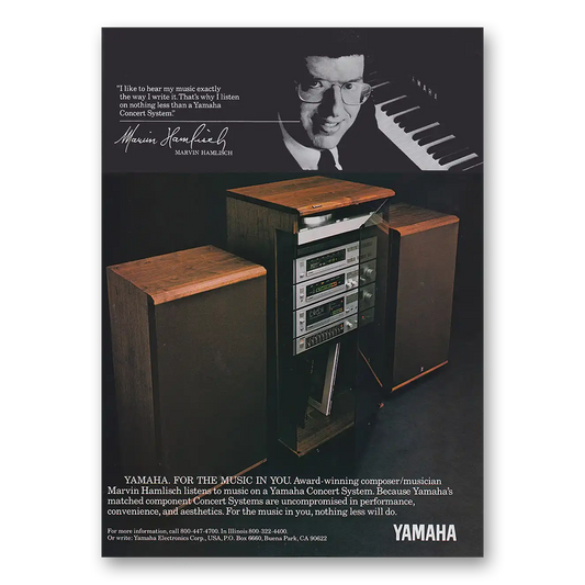 1982 Yamaha Stereo Components For the Music In You Marvin Hamlisch Vintage Magazine Print Ad