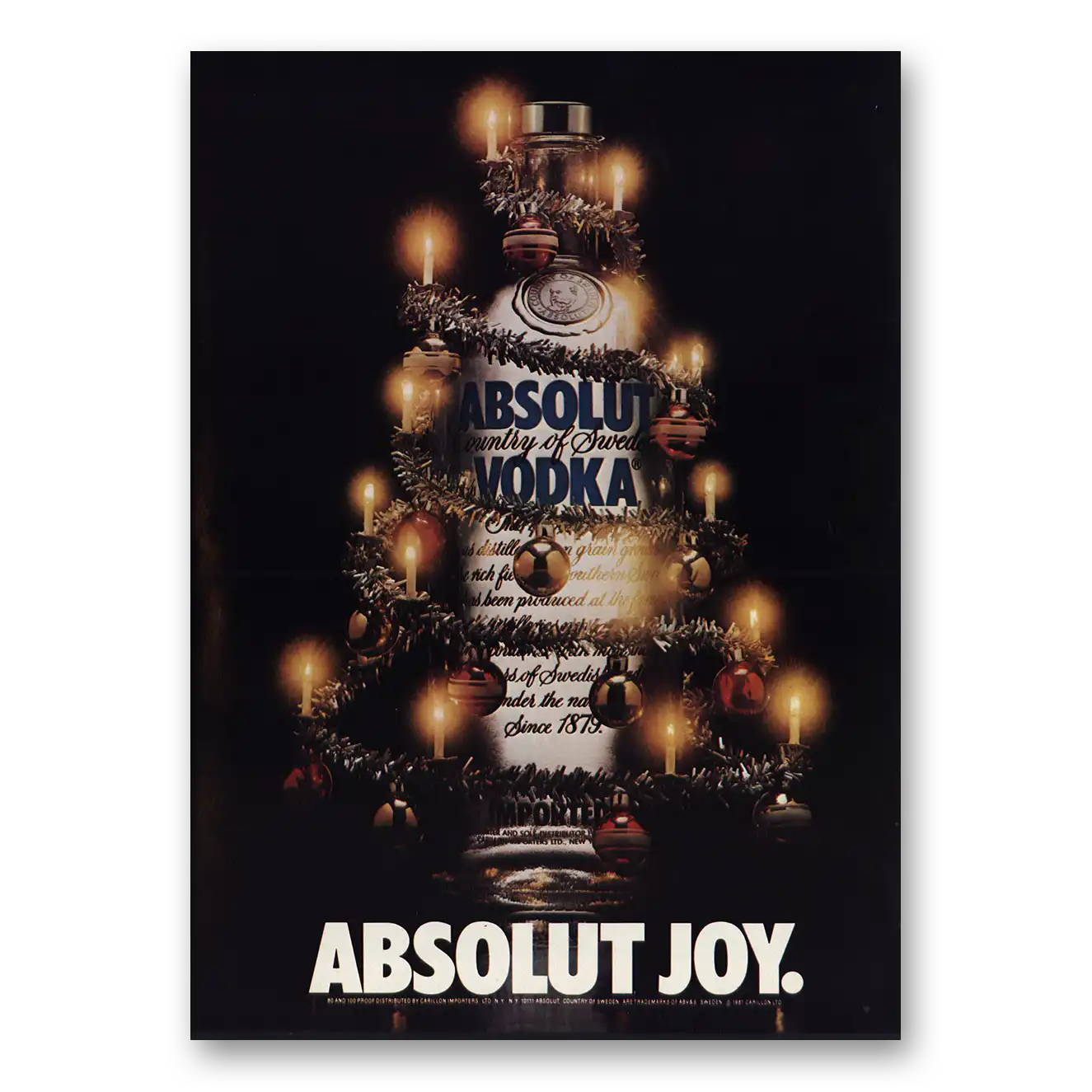 1983 Absolut Vodka Absolut Joy Vintage Magazine Print Ad