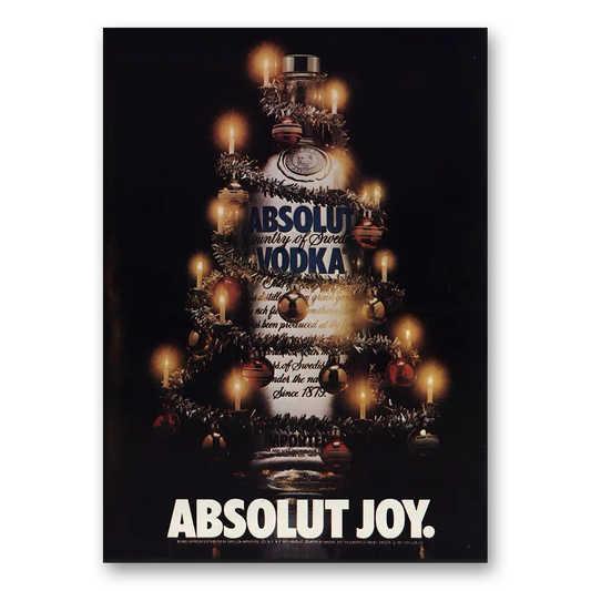 1983 Absolut Vodka Absolut Joy Vintage Magazine Print Ad