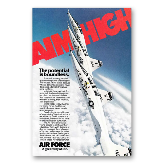 1983 US Air Force Potential Is Boundless Vintage Magazine Print Ad