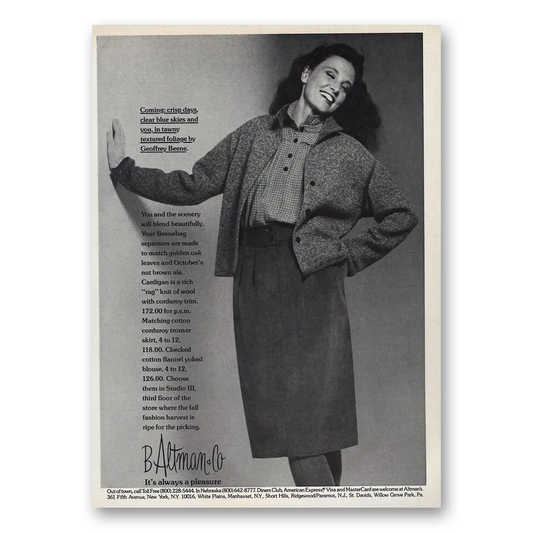 1983 B Altman Geoffrey Beene Vintage Magazine Print Ad