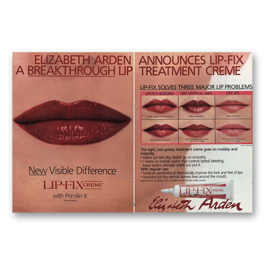 1983 Elizabeth Arden Lip Fix Vintage Magazine Print Ad