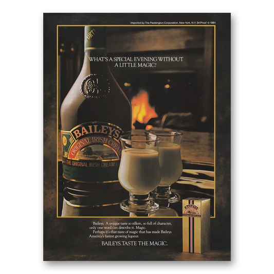 1983 Bailys Irish Cream Special Evening Without a Little Magic Vintage Magazine Print Ad