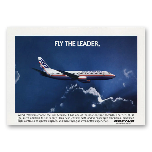 1983 Boeing 737 Fly the Leader World Travelers Vintage Magazine Print Ad