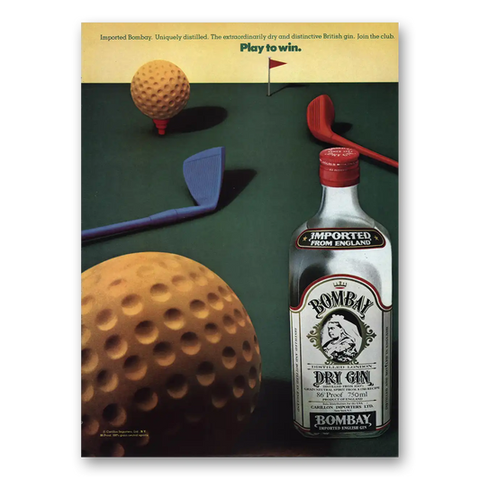 1983 Bombay Gin Play to Win Vintage Magazine Print Ad