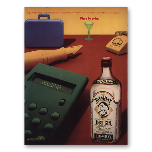 1983 Bombay Gin Play To Win Vintage Magazine Print Ad