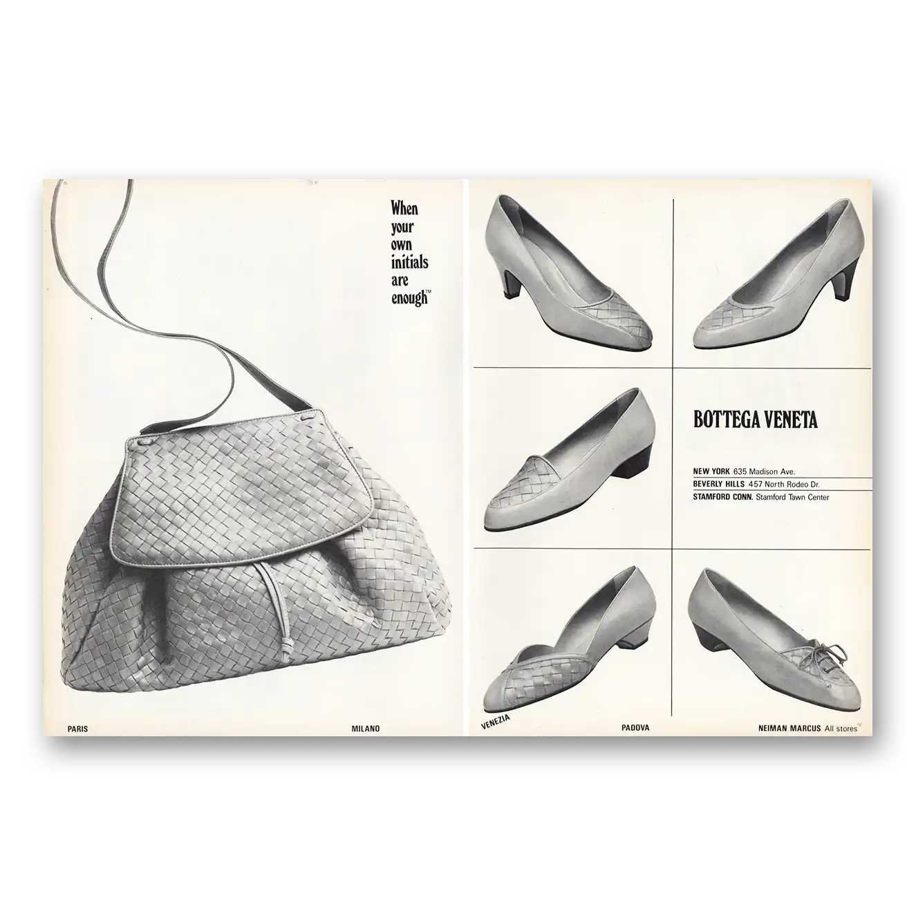 1983 Bottega Veneta Your Own Initials Are Enough Vintage Magazine Print Ad