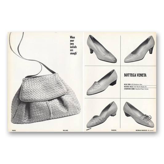 1983 Bottega Veneta Your Own Initials Are Enough Vintage Magazine Print Ad