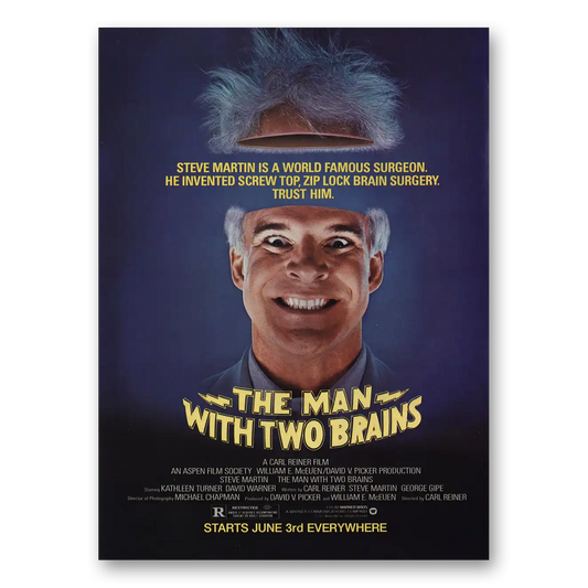 1983 The Man With Two Brains Promo Steve Martin Vintage Magazine Print Ad