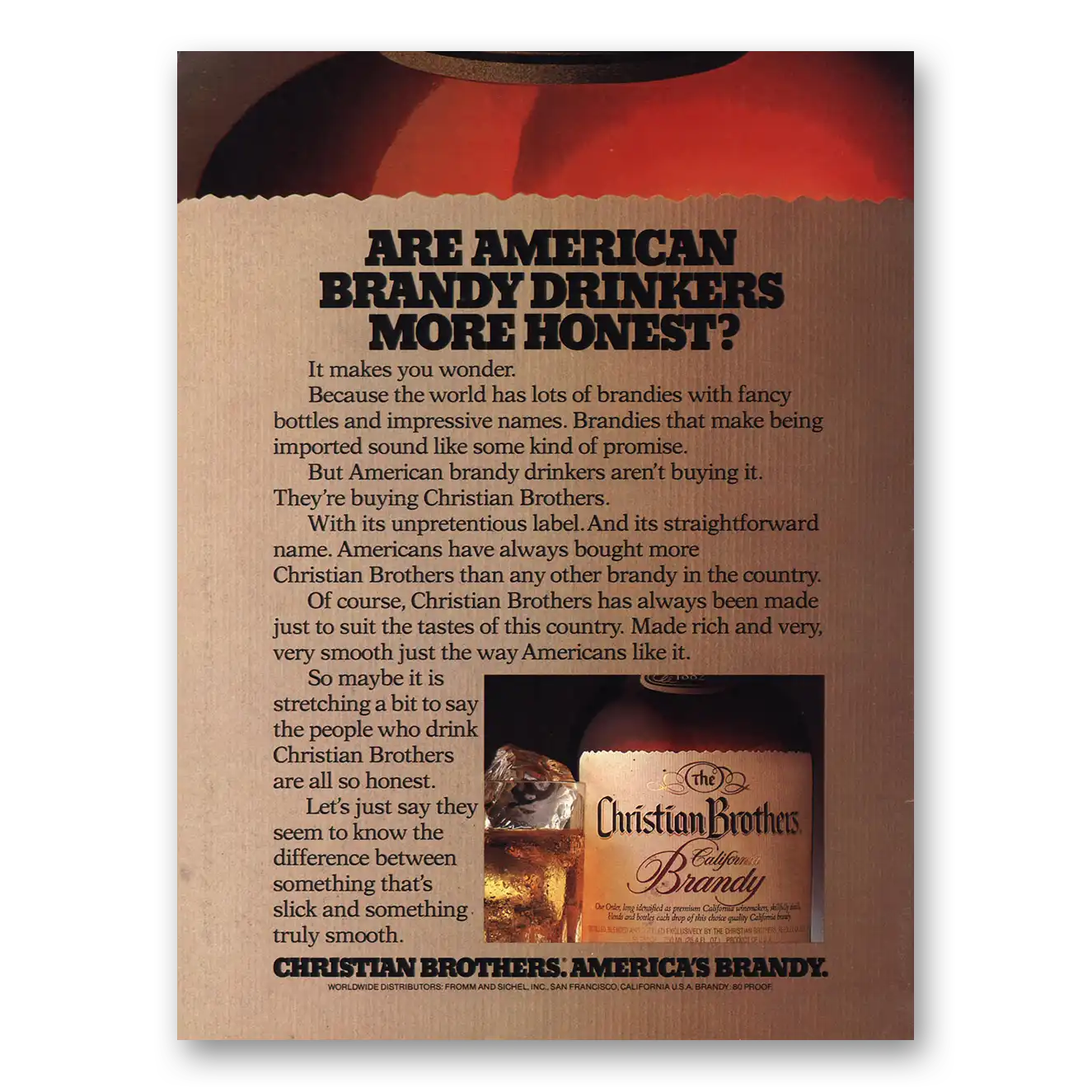 1983 Christian Brothers American Brandy Drinkers Vintage Magazine Print Ad