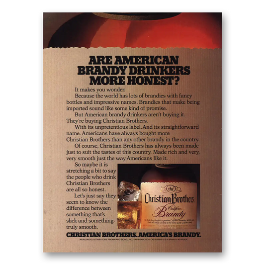 1983 Christian Brothers American Brandy Drinkers Vintage Magazine Print Ad