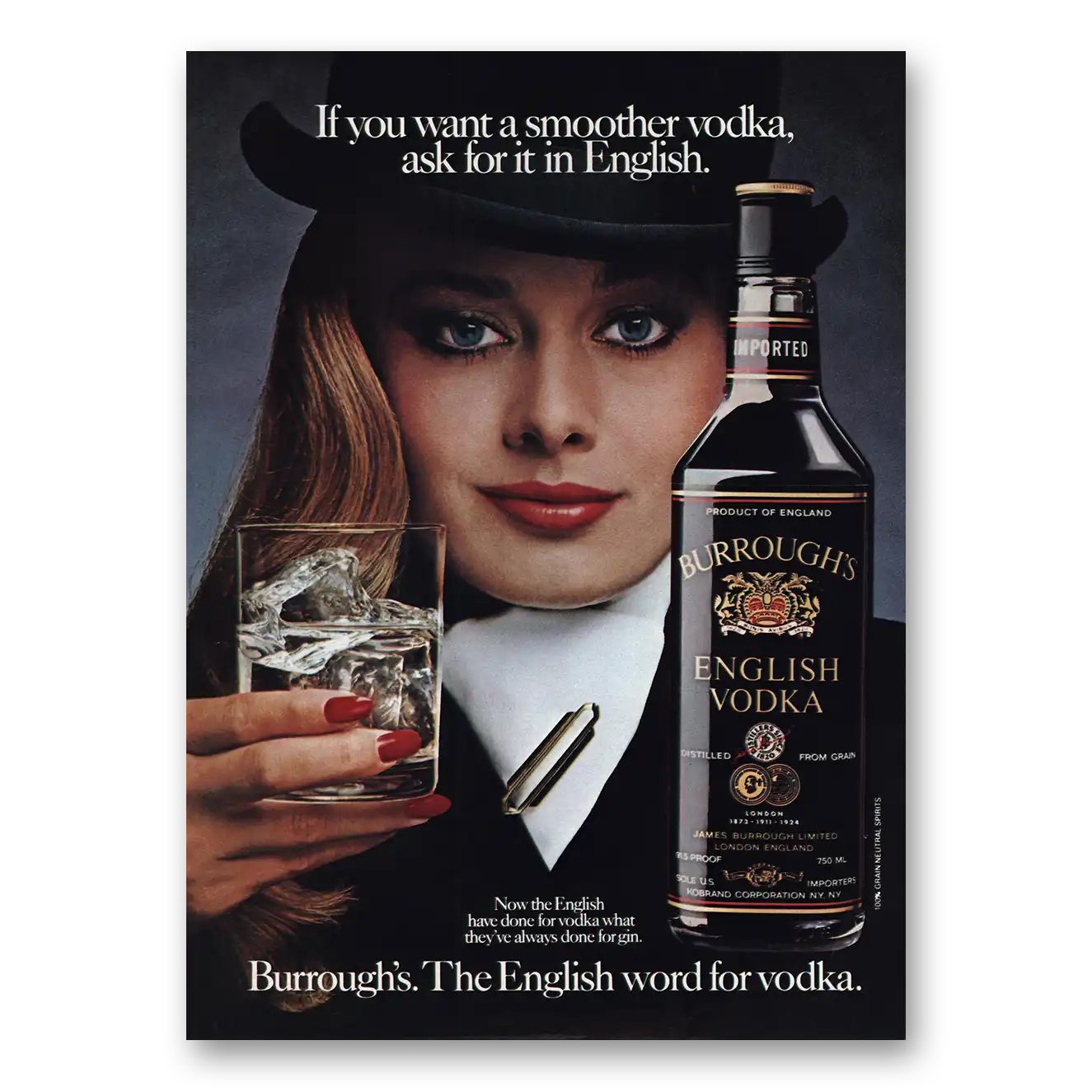 1983 Burroughs English Vodka Want Smoother Vodka Vintage Magazine Print Ad