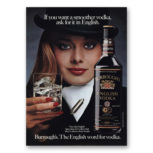 1983 Burroughs English Vodka Want Smoother Vodka Vintage Magazine Print Ad