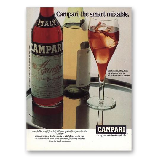 1983 Campari Smart Mixable Vintage Magazine Print Ad