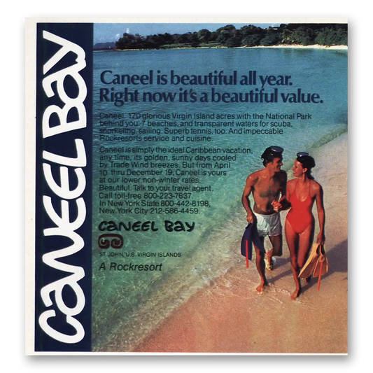 1983 Caneel Bay Beautiful All Year Vintage Magazine Print Ad