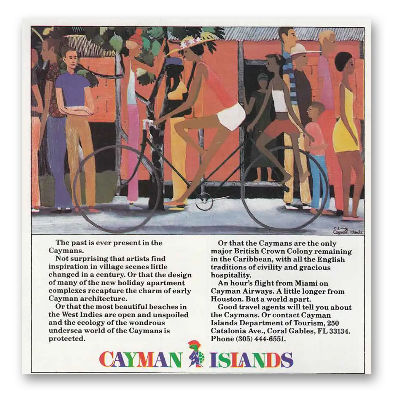 1983 Cayman Islands Past Is Ever Present Vintage Magazine Print Ad