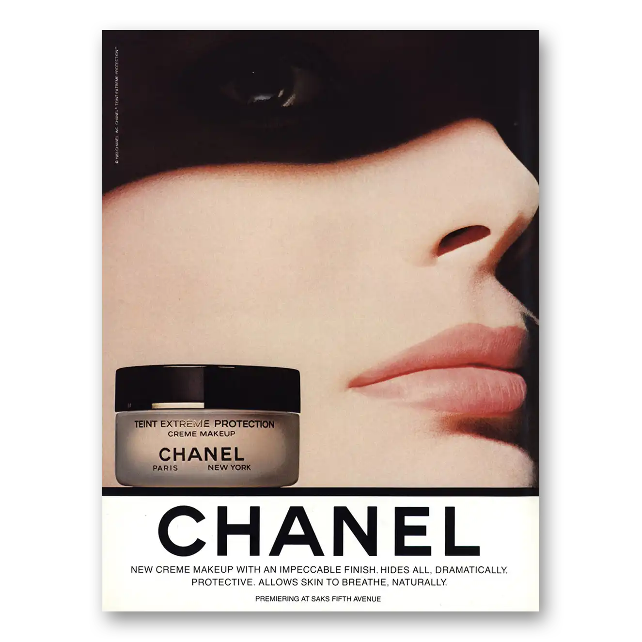 1983 Chanel Beauty Creme Makeup Vintage Magazine Print Ad