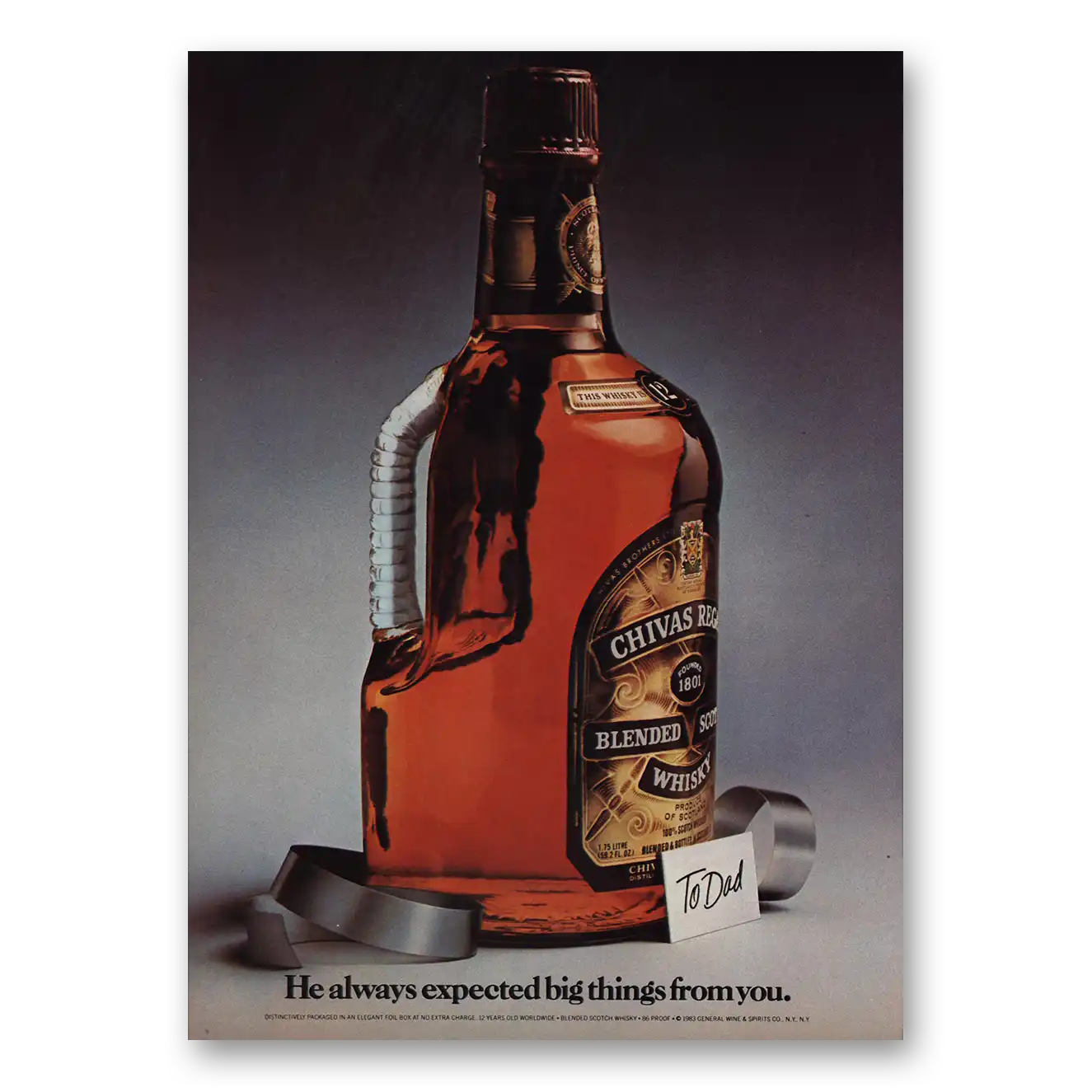 1983 Chivas Regal He Always Expected Big Things From You Vintage Magazine Print Ad