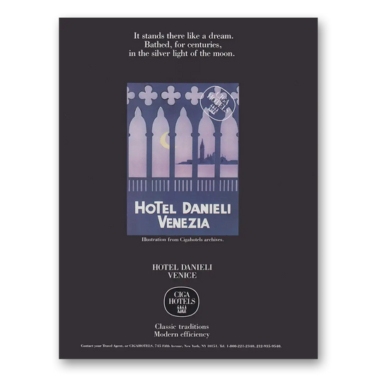 1983 Hotel Danieli Venezia Stands There Like a Dream Vintage Magazine Print Ad