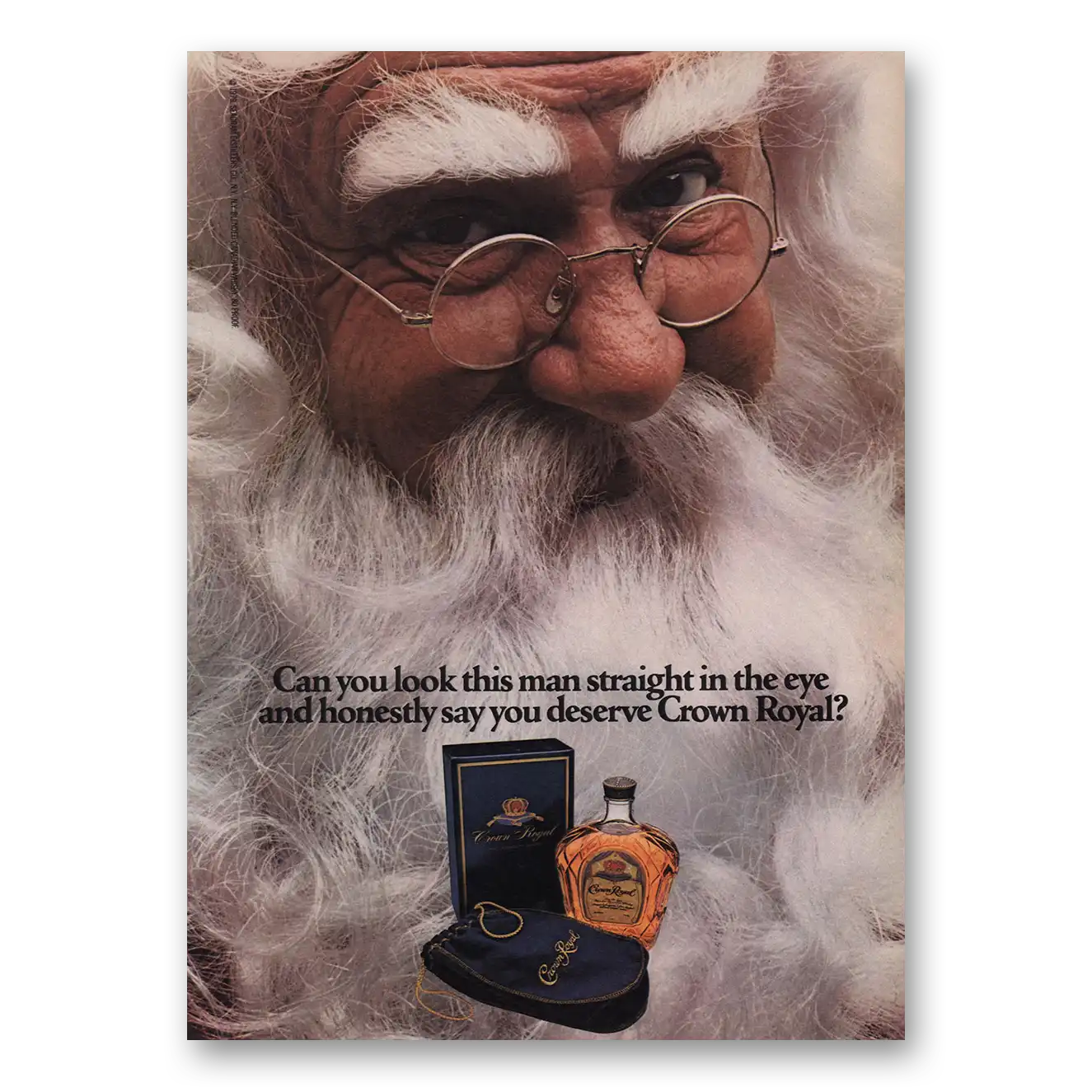 1983 Crown Royal Can You Look This Man Straight In the Eye Santa Vintage Magazine Print Ad