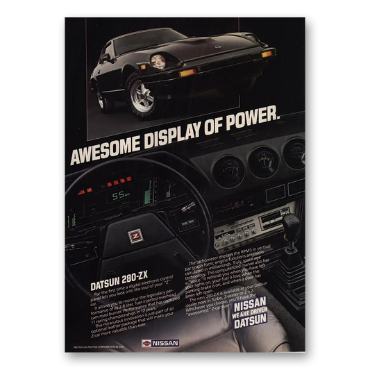 1983 Datsun 200ZX Awesome Display of Power Vintage Magazine Print Ad