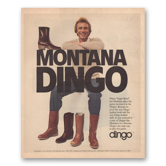 1983 Dingo Boots Montana Vintage Magazine Print Ad