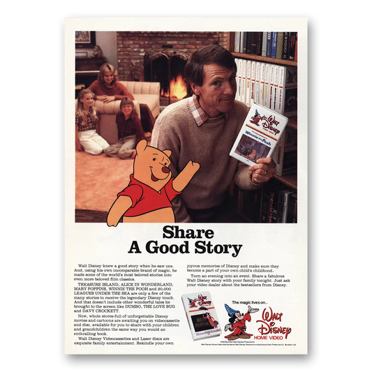 1983 Walt Disney Winnie the Pooh Promo Share a Good Story Vintage Magazine Print Ad