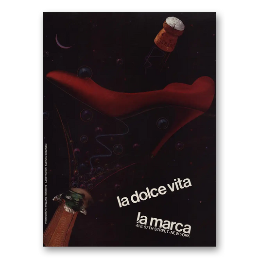 1983 La Marca Shoes La Dolce Vita Red Pump Shoes Vintage Magazine Print Ad