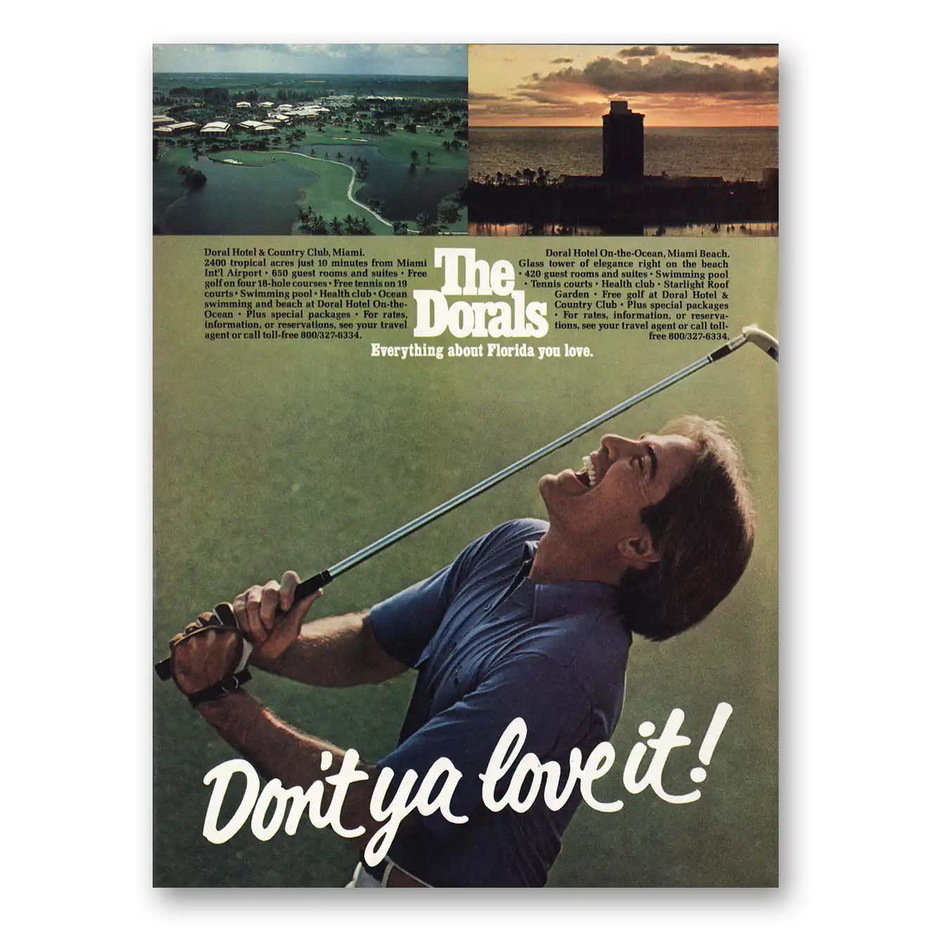 1983 Doral Hotel Everything About Florida You Love Vintage Magazine Print Ad