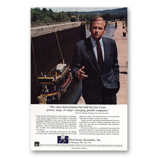 1983 First Jersey Securities Erie Canal Vintage Magazine Print Ad