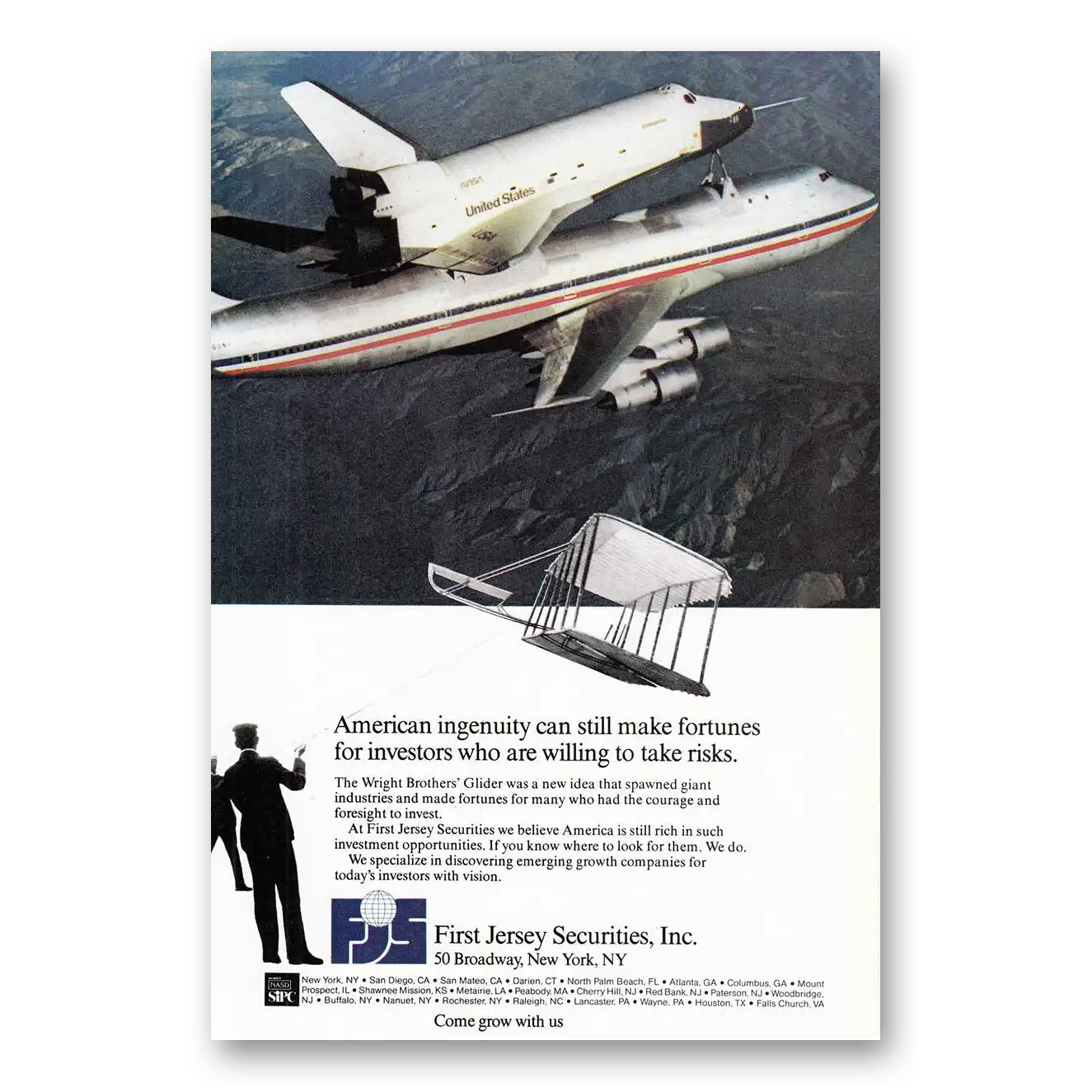 1983 First Jersey Securities Space Shuttle Vintage Magazine Print Ad