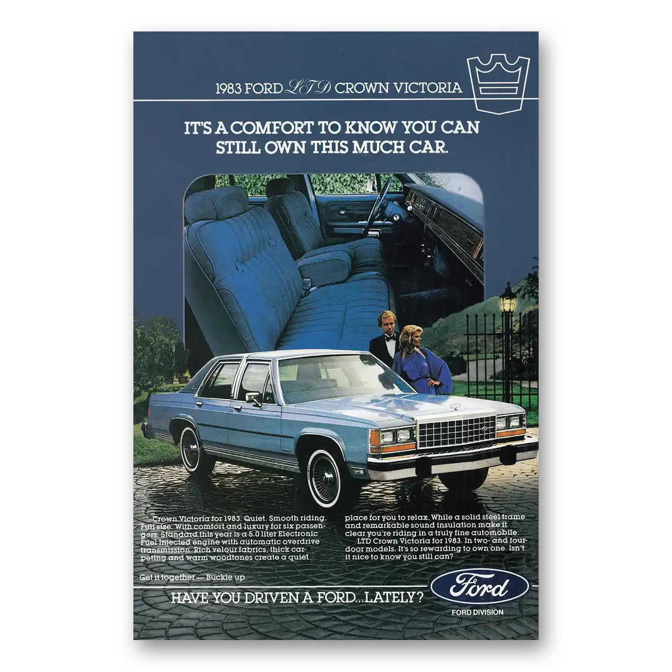 1983 Ford Crown Victoria Comfort to Know You Can Vintage Magazine Print Ad