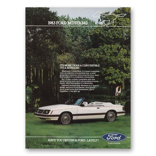 1982 Ford Mustang More Than a Convertible Vintage Magazine Print Ad