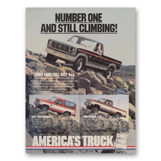 1983 Ford Pickup Number One and Still Climbing Vintage Magazine Print Ad