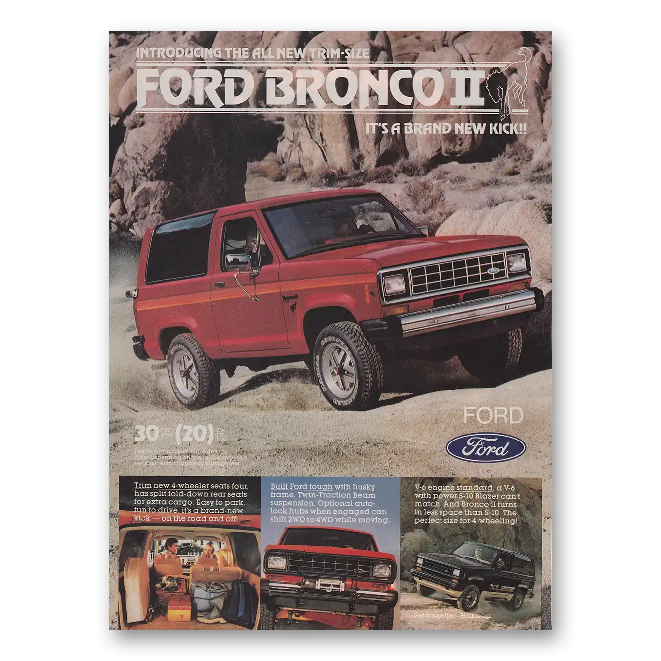 1983 Ford Bronco Trim Size Brand New Kick Vintage Magazine Print Ad