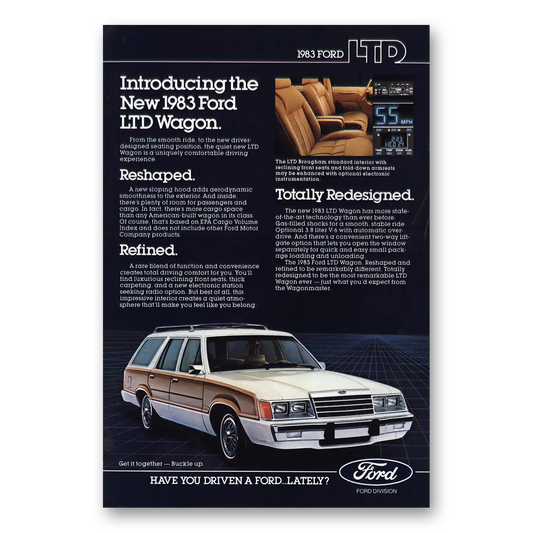 1983 Ford LTD Wagon Reshaped Refined Totally Redesigned Vintage Magazine Print Ad