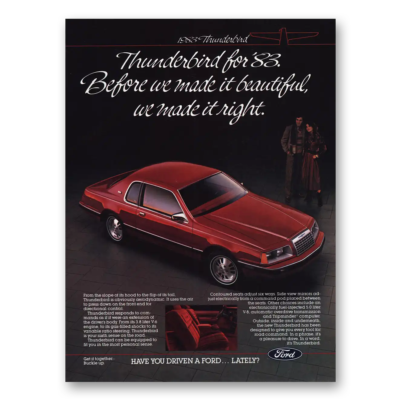 1983 Ford Thunderbird Before We Made It Beautiful We Made It Right Vintage Magazine Print Ad