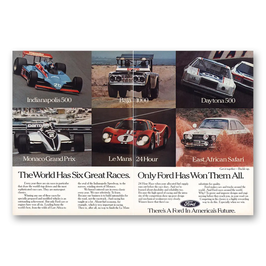 1983 Ford World Has Six Great Races Ford Has Won Vintage Magazine Print Ad