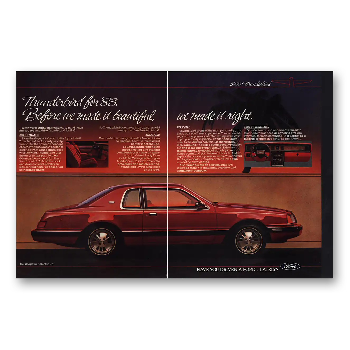 1983 Ford Thunderbird Before We Made It Beautiful Vintage Magazine Print Ad