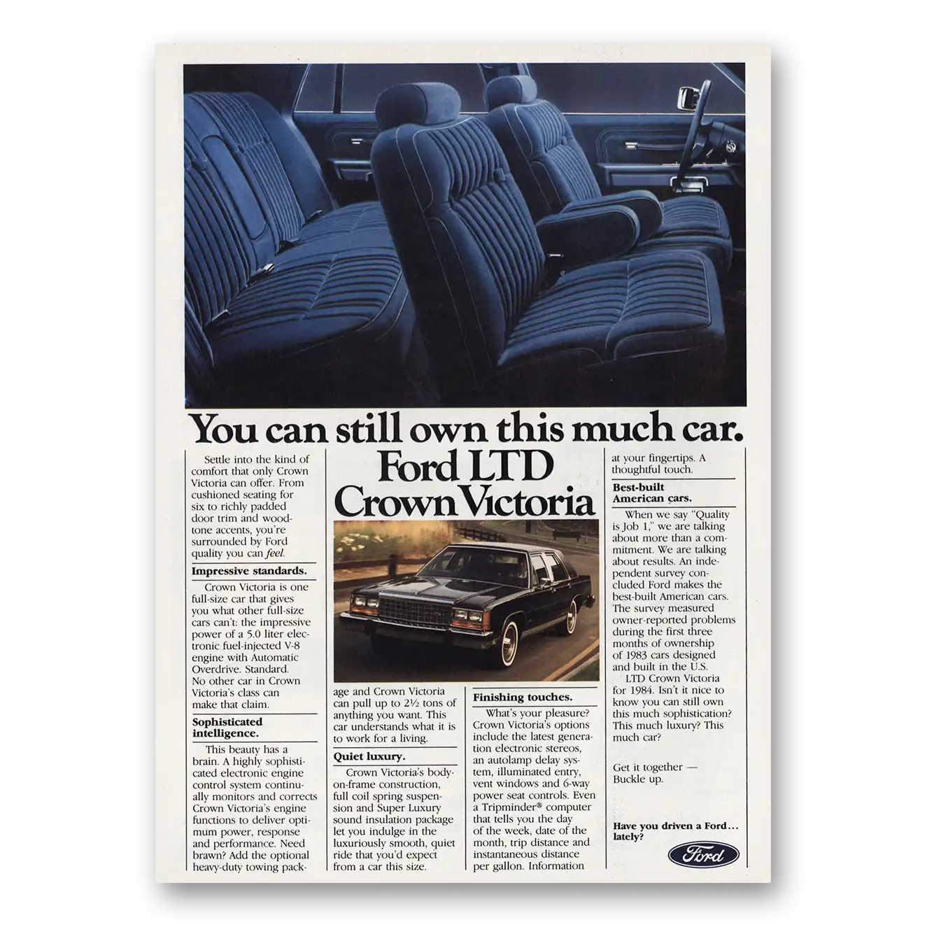 1983 Ford LTD Still Own This Much Car Vintage Magazine Print Ad