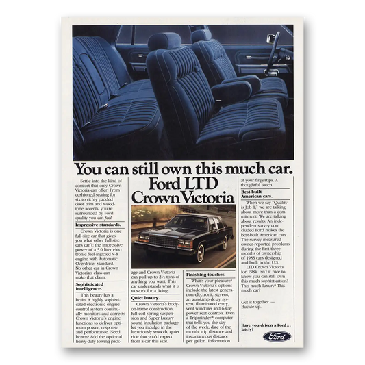 1983 Ford LTD Still Own This Much Car Vintage Magazine Print Ad