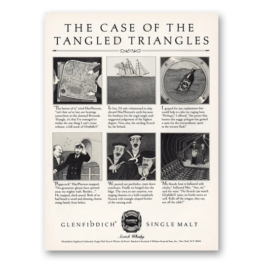 1983 Glenfiddich Tangled Triangles Vintage Magazine Print Ad