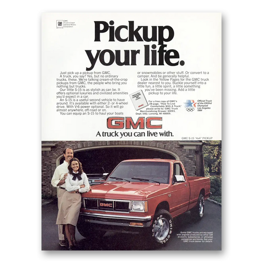 1983 GMC Trucks Pickup Your Life Vintage Magazine Print Ad