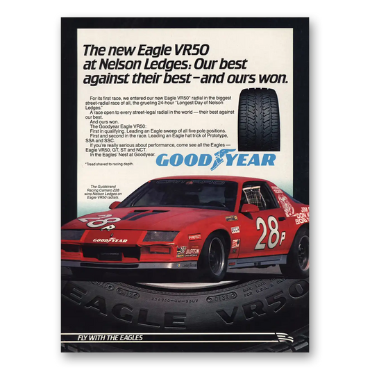 1983 Goodyear Tires Eagle VR50 Tires Nelson Ledges Vintage Magazine Print Ad