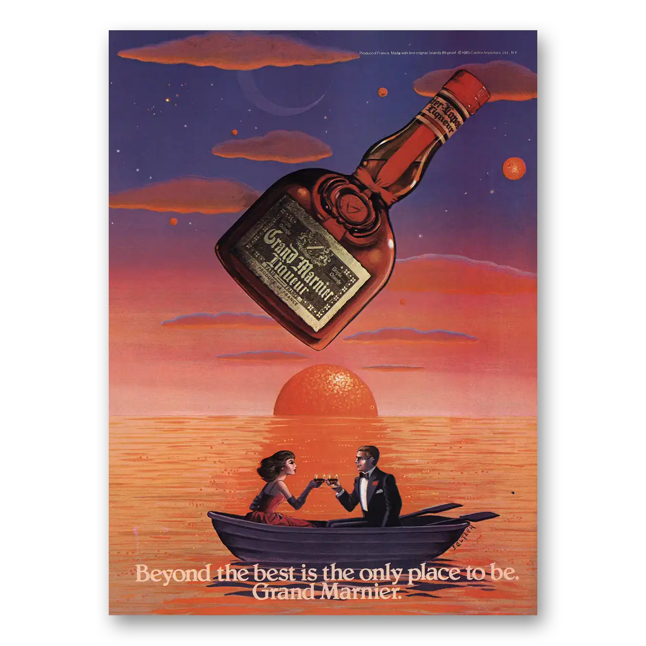 1983 Grand Marnier Beyond the Best Is the Only Place To Be Vintage Magazine Print Ad