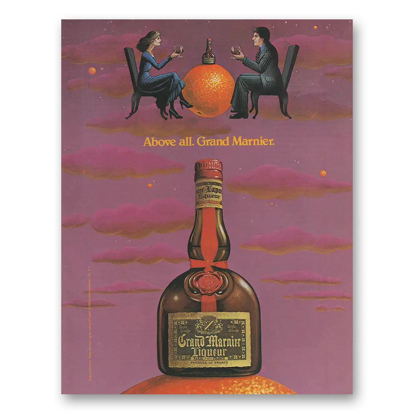 1983 Grand Marnier Above All Vintage Magazine Print Ad