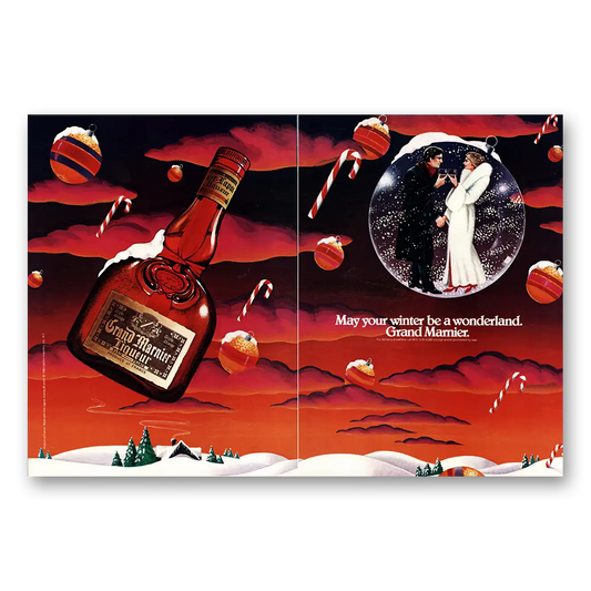 1983 Grand Marnier May Your Winter Be a Wonderland Vintage Magazine Print Ad