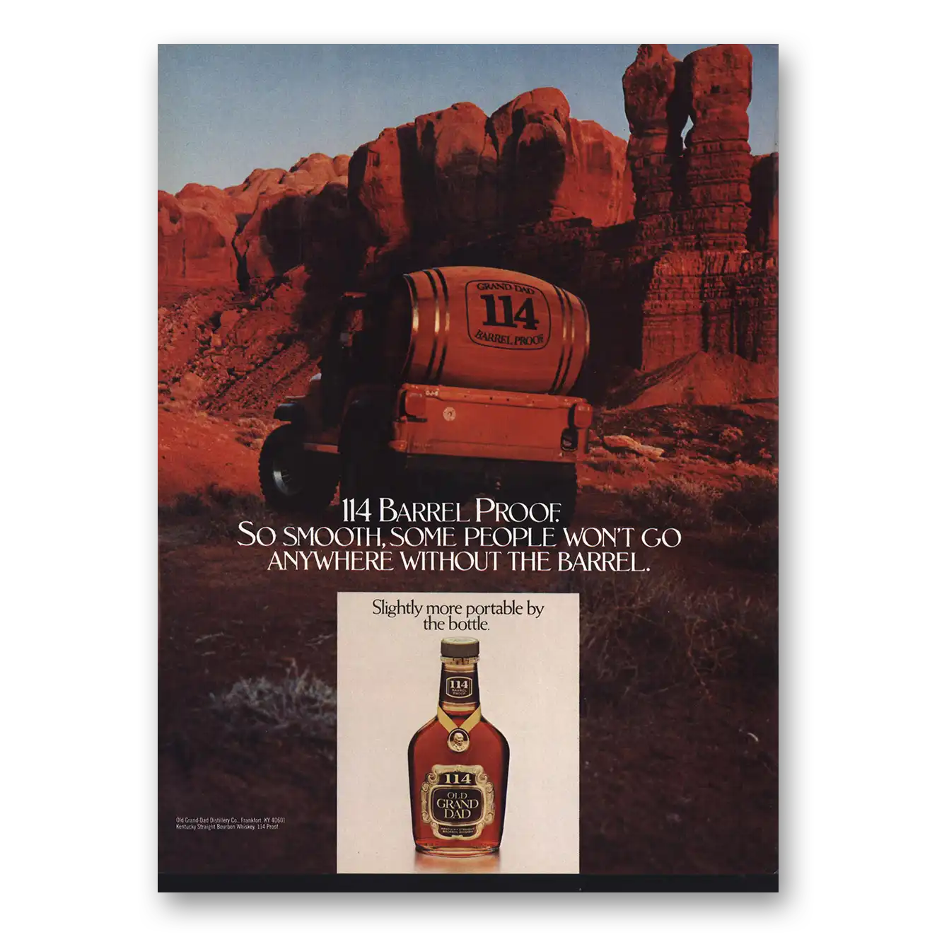 1983 Old Grand-Dad Bourbon Whiskey Barrel Proof Vintage Magazine Print Ad